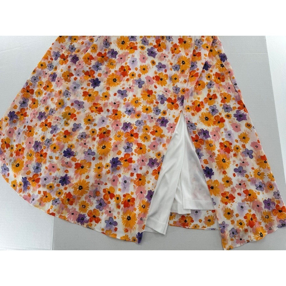BCBGeneration Dress Floral Midi Size 8 Square Neck Puff Sleeve Cottage Modest - Picture 12 of 12